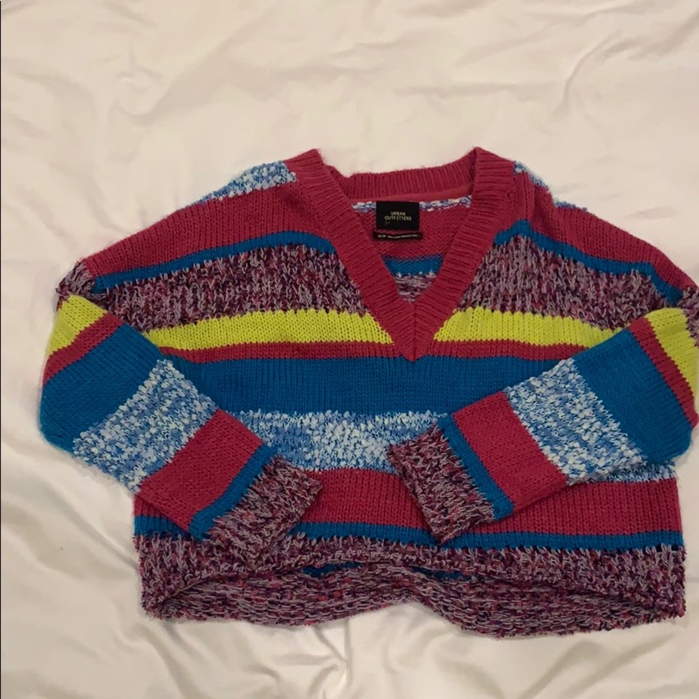 Multicolored Urban Outfitters cropped sweater